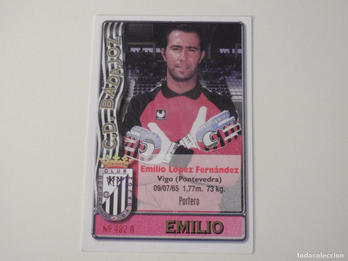 Cromos de f&uacute;tbol: 482 A. EMILIO - 482B. PABLO I (Badajoz) LAS FICHAS DE LA LIGA 1996 1997 MUNDICROMO. 96 97