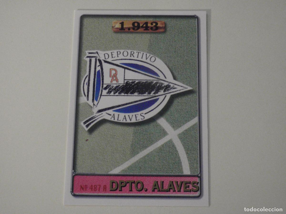 Cromos de f&uacute;tbol: 487 A. Escudo ALAV&Eacute;S - 487B. VILLANOVA. LAS FICHAS DE LA LIGA 1996 1997 MUNDICROMO. 96 97
