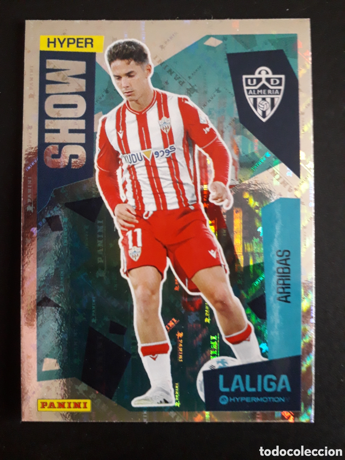 Cromos de f&uacute;tbol: ARRIBAS ALMER&Iacute;A SHOW N&deg; 423 LALIGA HYPERMOTION 25 26 2025 2026 PANINI SIN PEGAR PEDIDO M&Iacute;NIMO 3&euro;