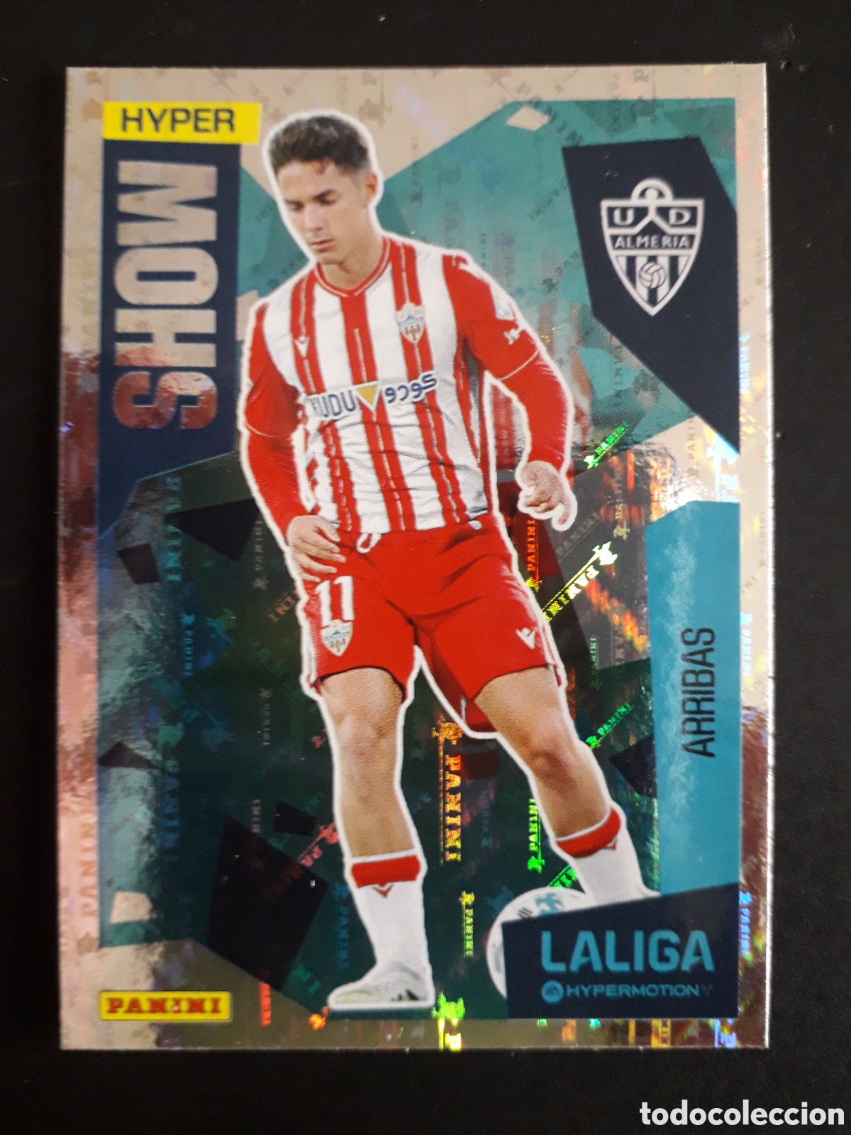 Cromos de f&uacute;tbol: ARRIBAS ALMER&Iacute;A SHOW N&deg; 423 LALIGA HYPERMOTION 25 26 2025 2026 PANINI SIN PEGAR PEDIDO M&Iacute;NIMO 3&euro;