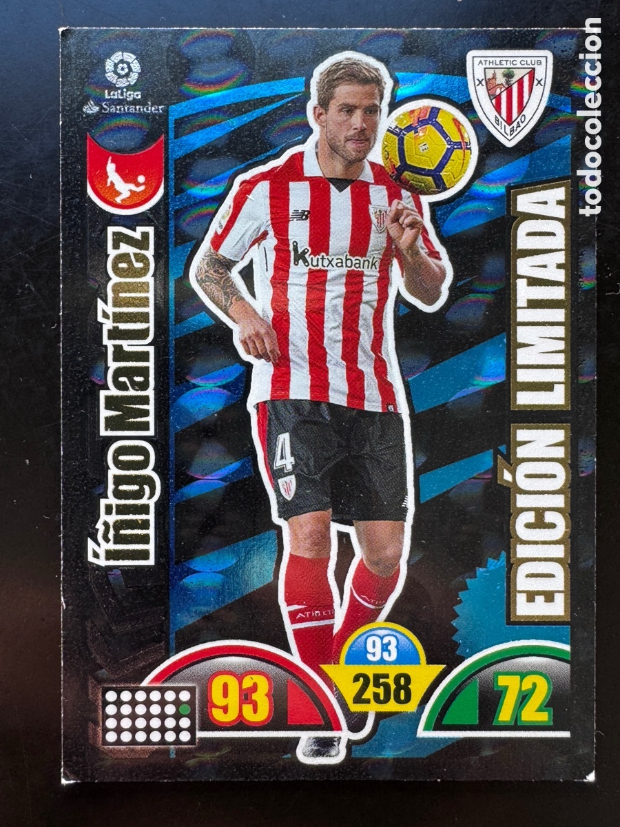 Cromos de f&uacute;tbol: &Iacute;&ntilde;igo Mart&iacute;nez Athletic Edici&oacute;n limitada Adrenalyn 2017/18