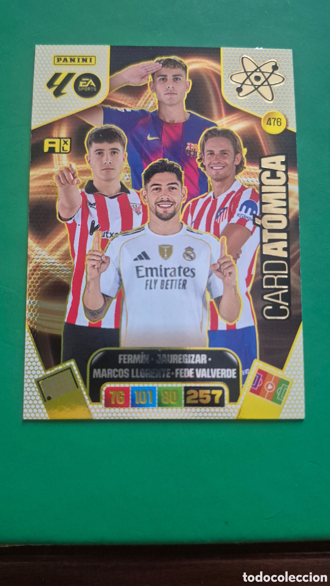 Cromos de f&uacute;tbol: 476 CARD ATOMICA BARCELONA REAL MADRID ATLETICO DE MADRID ADRENALYN XL 25 26 2025 2026 PANINI