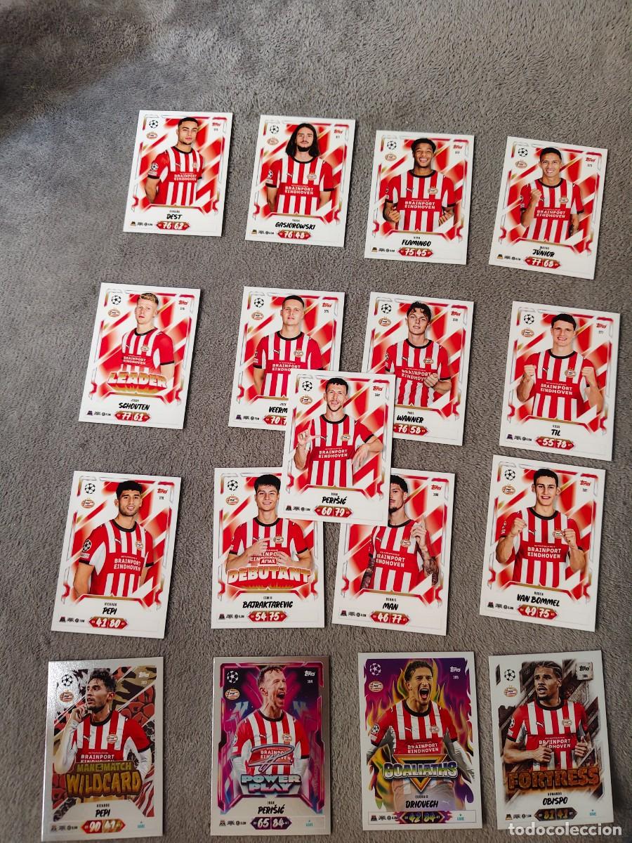 Cromos de f&uacute;tbol: LOTE 13 BASE 4 ESPECIALES PSV EINDHOVEN PERISIC MATCH ATTAX 26/27 2026 2027 TOPPS UCC AAU