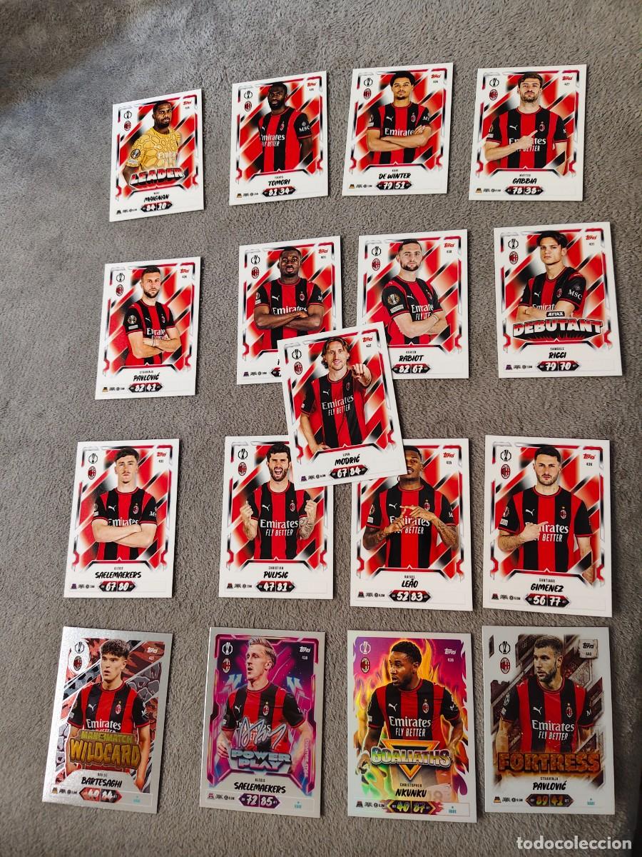 Cromos de f&uacute;tbol: LOTE 13 BASE 4 ESPECIALES AC MILAN MODRIC MATCH ATTAX 26/27 2026 2027 TOPPS UCC AAU