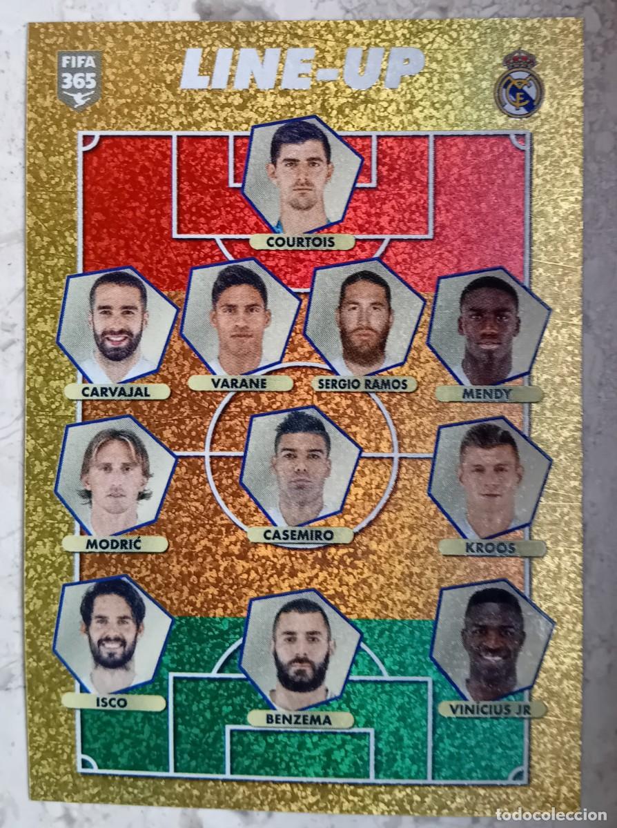 Cromos de f&uacute;tbol: Figurina Panini 2020-21 Cromo Fifa 365 2021 Line Up Real Madrid n 128 Sergio Ramos Vinicius Modric