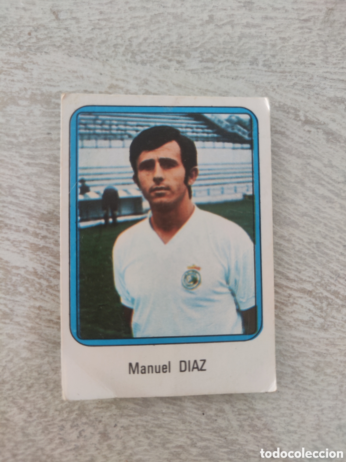 Cromos de Futebol: Vulcano 75 76 1975 1976 sin pegar n&uacute;mero 183 Racing Santander D&iacute;az con doblez en esquina