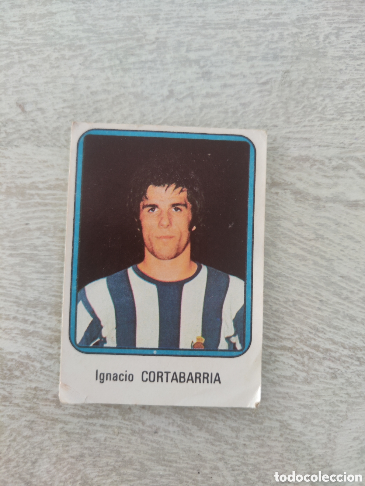Cromos de Futebol: Vulcano 75 76 1975 1976 sin pegar n&uacute;mero 202 Real Sociedad Cortabarria doblez en esquina