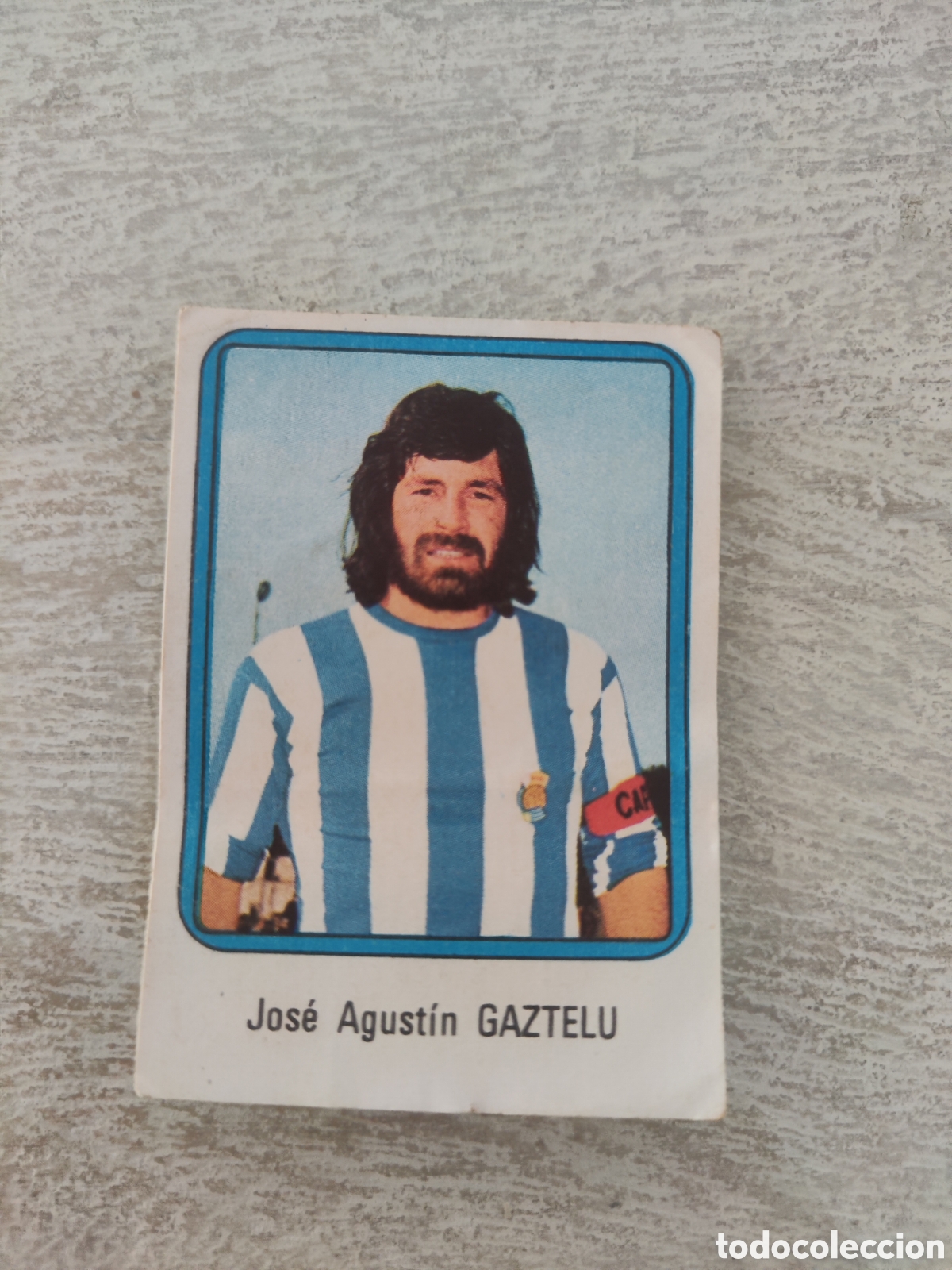 Cromos de Futebol: Vulcano 75 76 1975 1976 sin pegar n&uacute;mero 205 Real Sociedad Gaztelu con doblez central
