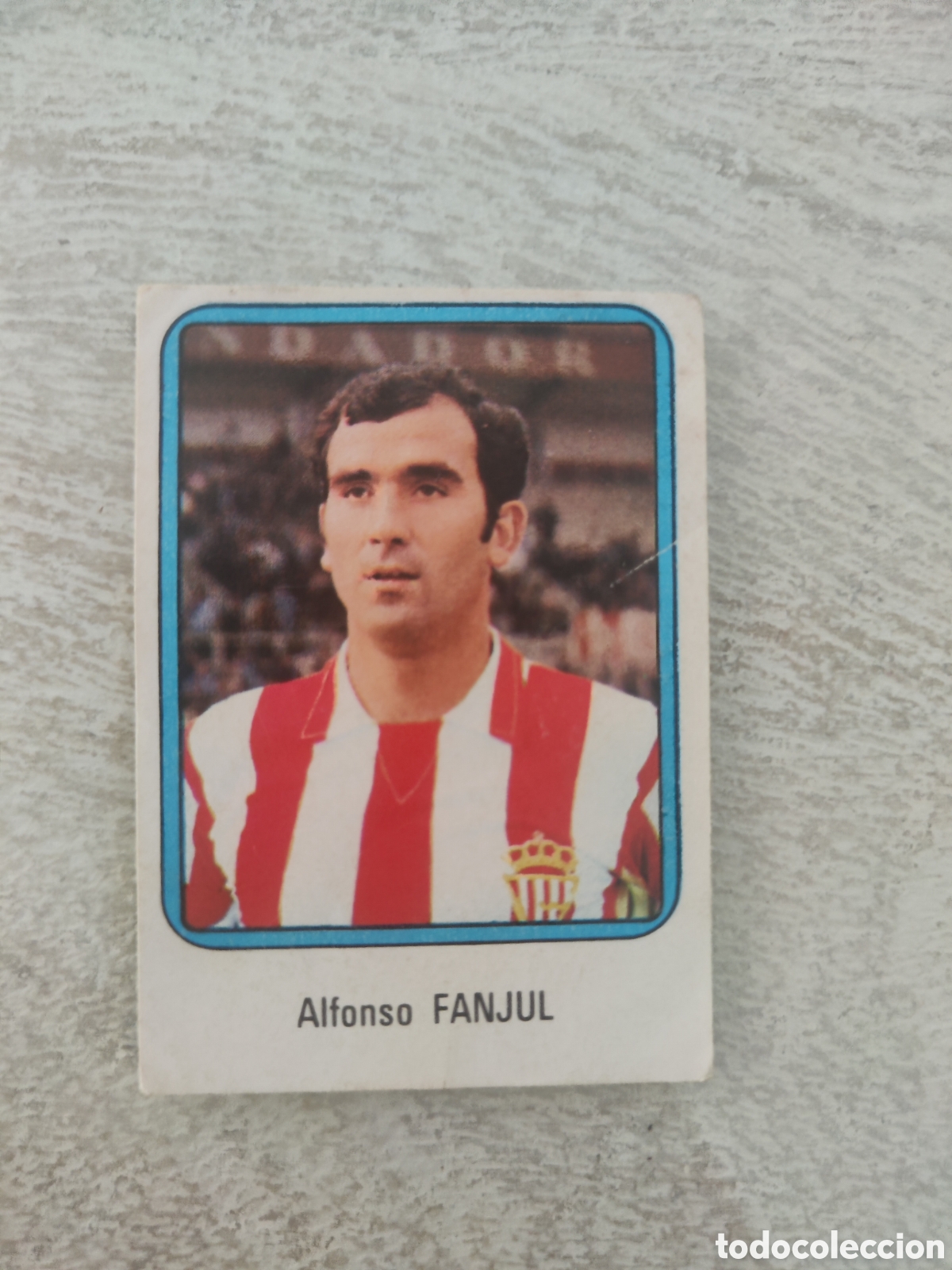 Cartes &agrave; collectionner de Football: Vulcano 75 76 1975 1976 sin pegar n&uacute;mero 249 Sporting Gij&oacute;n Fanjul