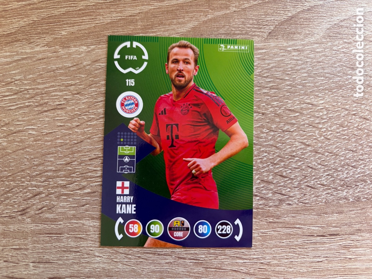 Football Stickers: BAY115 HARRY KANE PANINI FIFA CLUB WORLD CUP 2025 ADRENALYN XL FC BAYERN M&Uuml;NCHEN