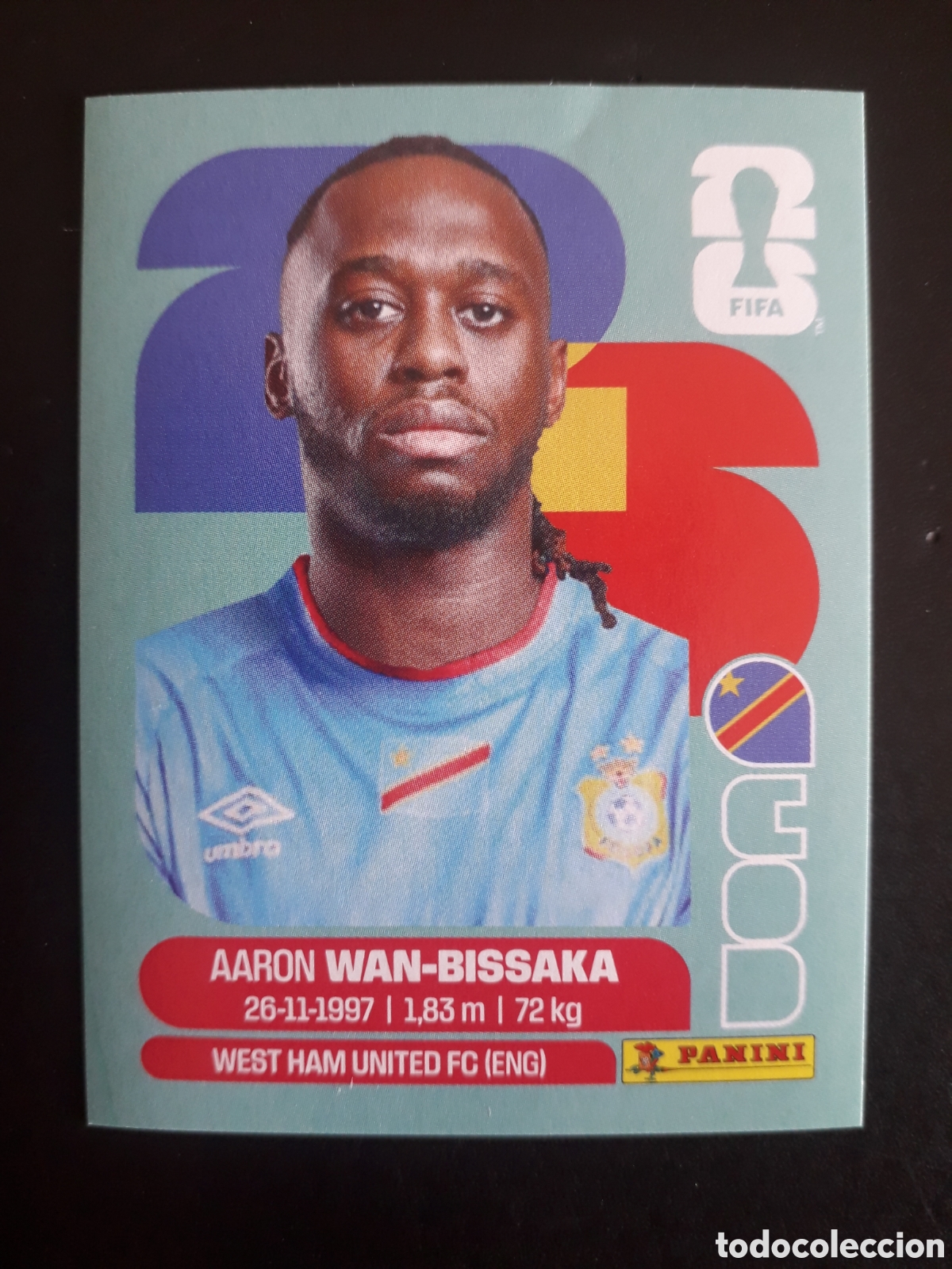 Football Stickers: WAN BISSAKA CONGO COD 3 MUNDIAL F&Uacute;TBOL 2026 FIFA WORLD CUP PANINI SIN PEGAR PEDIDO M&Iacute;NIMO 3&euro;