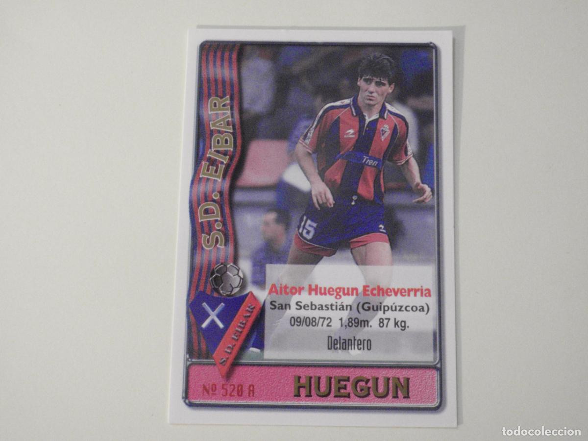 Cromos de f&uacute;tbol: 520A. HUEGUN - 520 B. ALONSO (Eibar) LAS FICHAS DE LA LIGA 1996 1997 MUNDICROMO. 96 97