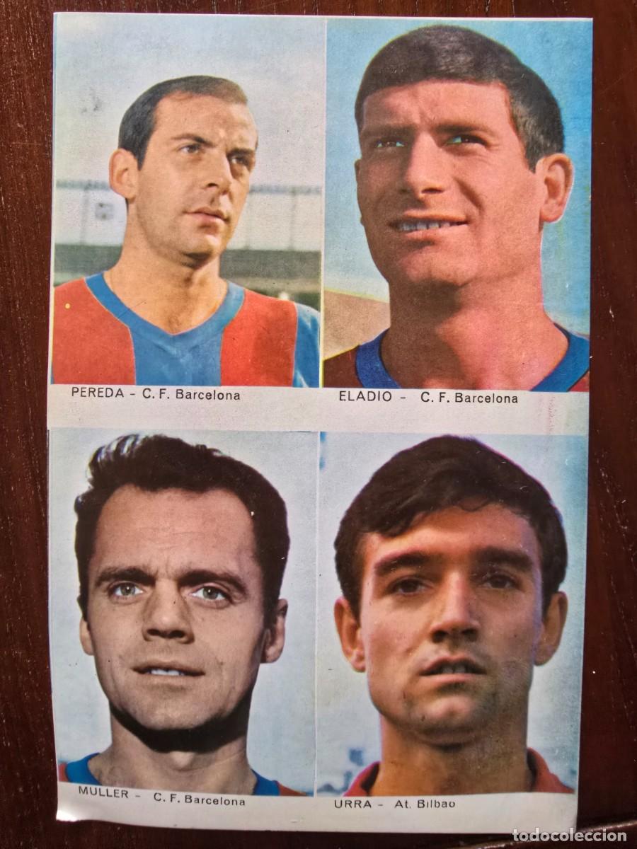 Cromos de f&uacute;tbol: Lamina Cromos Futbol.Pereda.Eladio.Muller.Barcelona Urra.Bilbao.Graficas Bergas