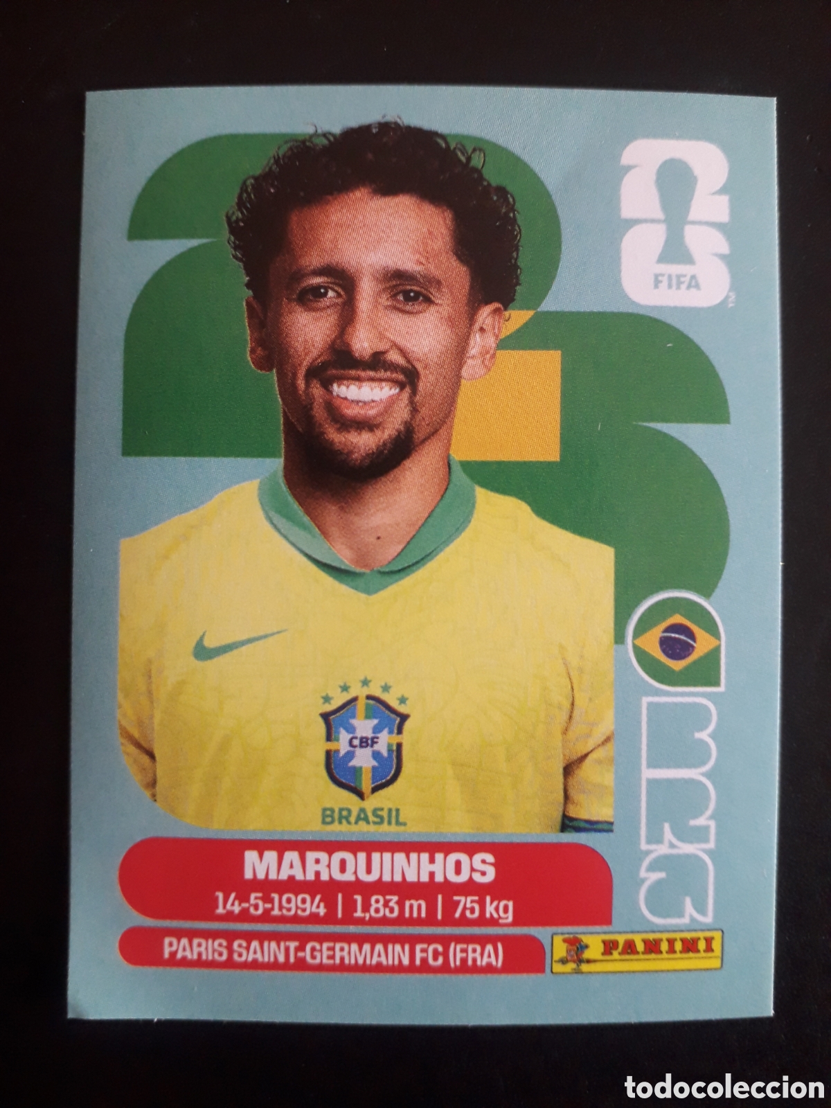 Cromos de f&uacute;tbol: MARQUINHOS BRASIL BRA 4 MUNDIAL F&Uacute;TBOL 2026 FIFA WORLD CUP PANINI SIN PEGAR PEDIDO M&Iacute;NIMO 3&euro;