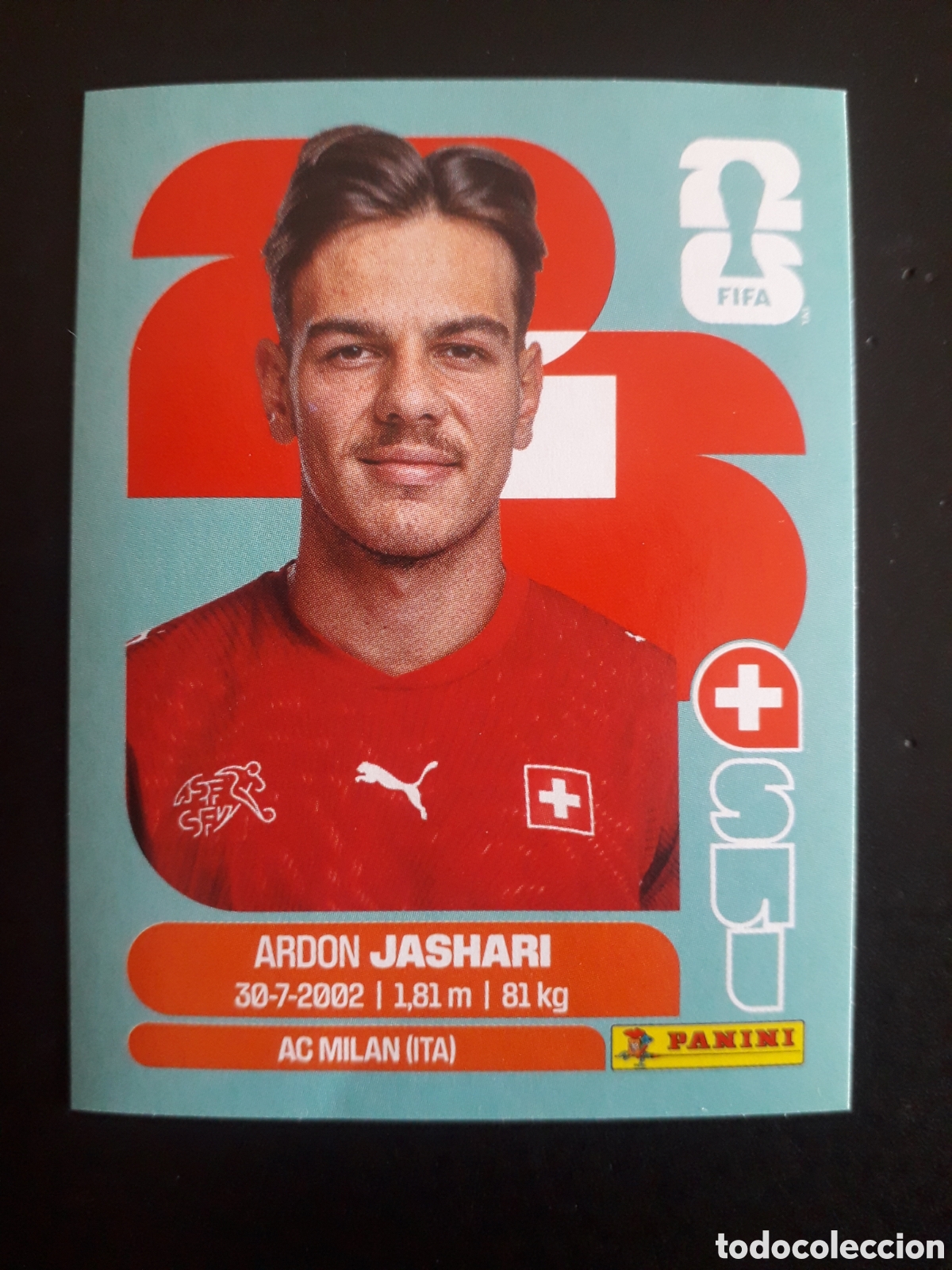 Cromos de f&uacute;tbol: JASHARI SUIZA SUI 14 MUNDIAL F&Uacute;TBOL 2026 FIFA WORLD CUP PANINI SIN PEGAR PEDIDO M&Iacute;NIMO 3&euro;.