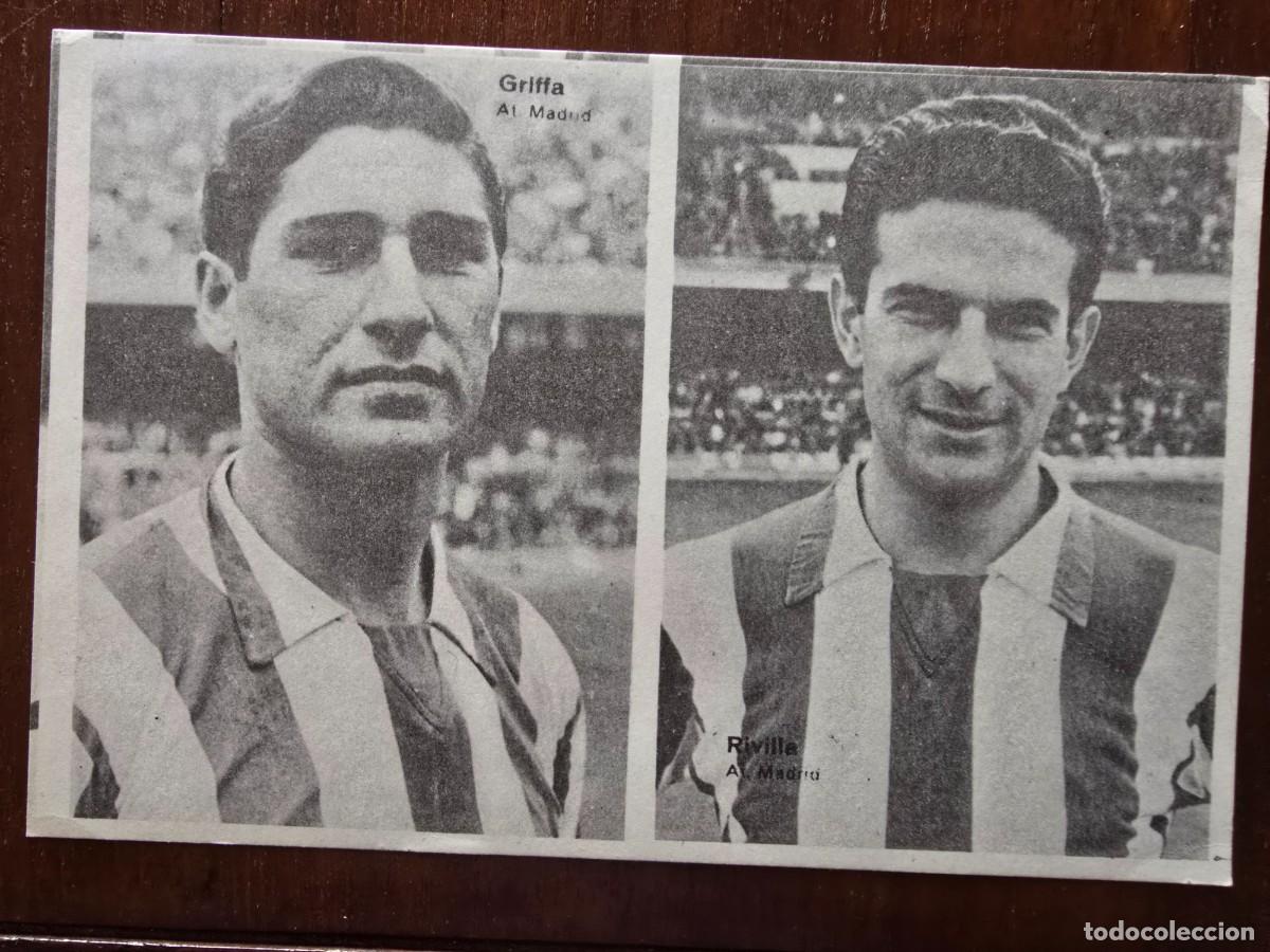 Cromos de f&uacute;tbol: Lamina Doble Cromos Futbol.Griffa.Rivilla.Atletico Madrid.Graficas Bergas