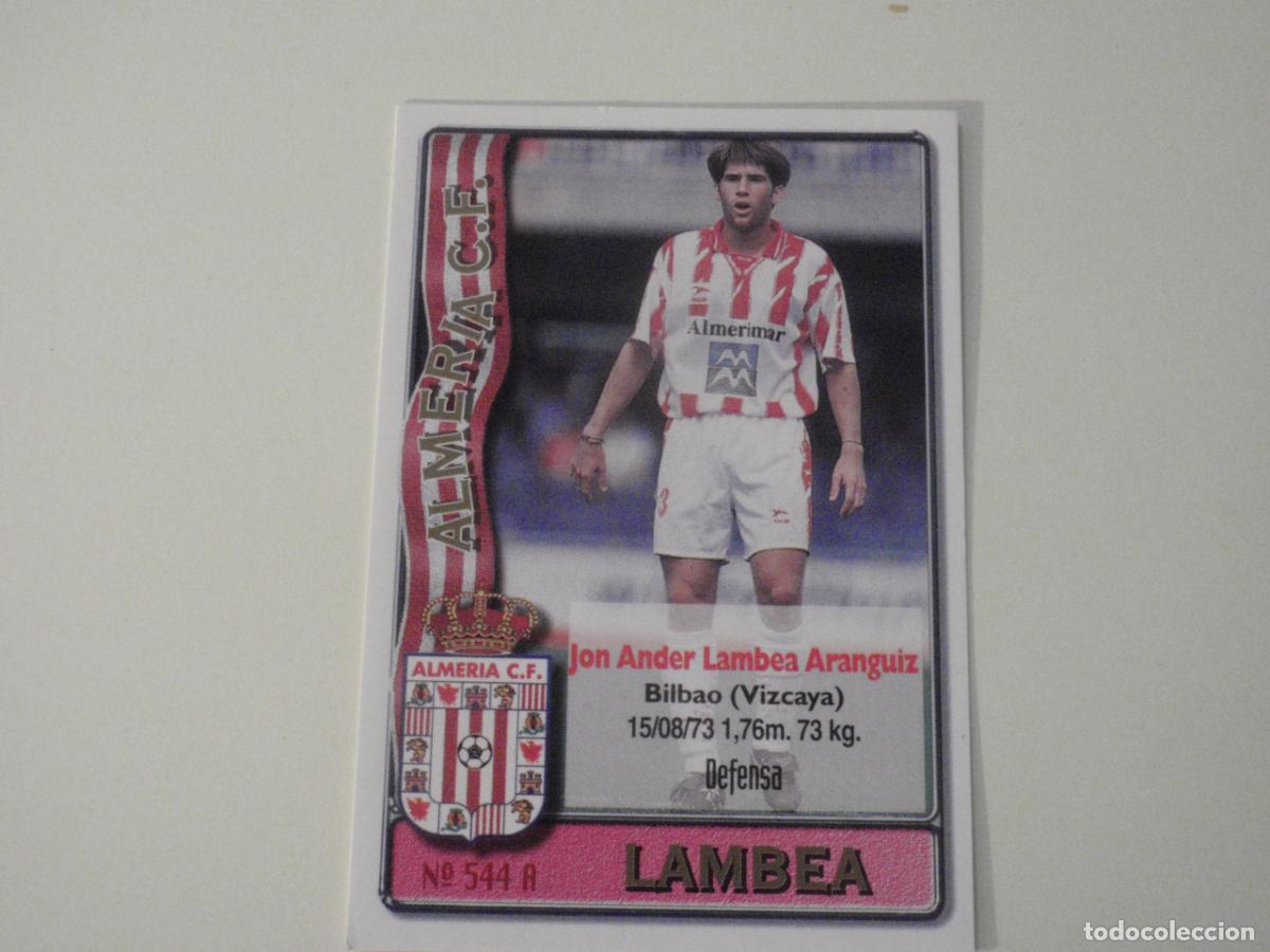 Cromos de f&uacute;tbol: 544A LAMBEA - 544 B. JULIO (Almer&iacute;a) LAS FICHAS DE LA LIGA 1996 1997 MUNDICROMO. 96 97