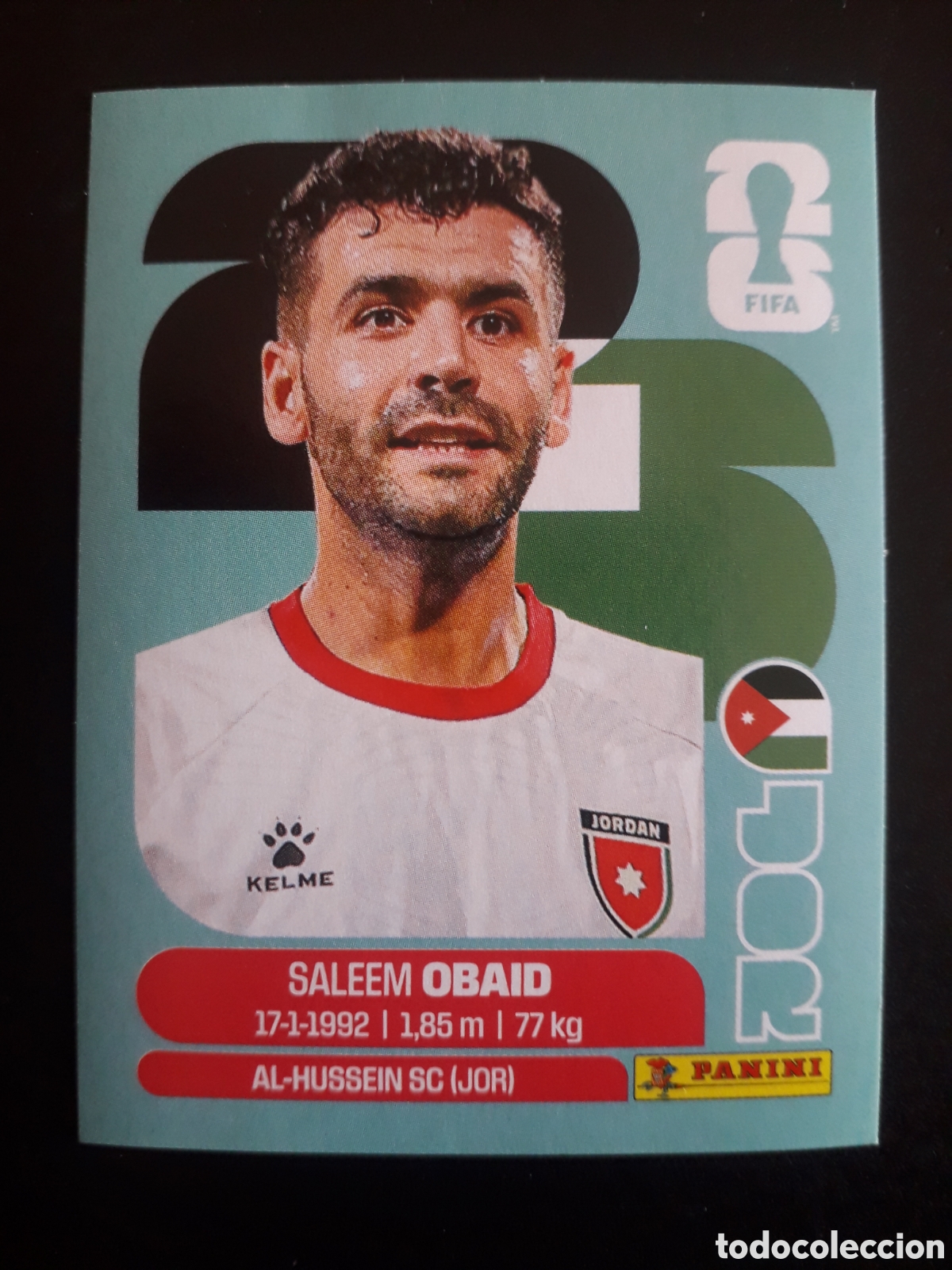 Cromos de f&uacute;tbol: OBAID JORDANIA JOR 7 MUNDIAL F&Uacute;TBOL 2026 FIFA WORLD CUP PANINI SIN PEGAR PEDIDO M&Iacute;NIMO 3&euro;.