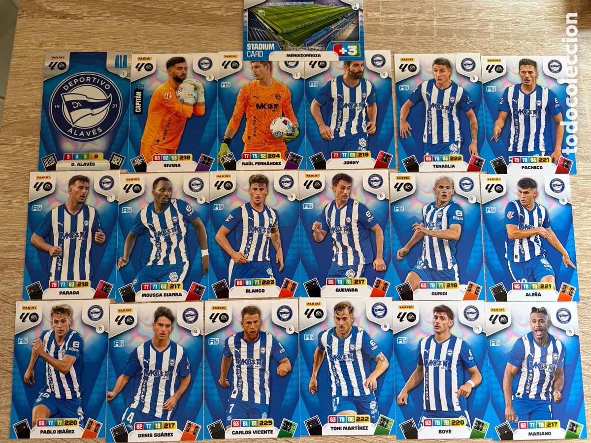 Cromos de f&uacute;tbol: DEPORTIVO ALAV&Eacute;S LOTE COMPLETO B&Aacute;SICO ADRENALYN XL 2025 2026 25 26 PANINI
