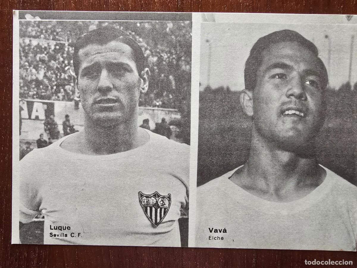 Cromos de f&uacute;tbol: Lamina Doble Cromos Futbol.Luque.Sevilla.Vava.Elche.Graficas Bergas