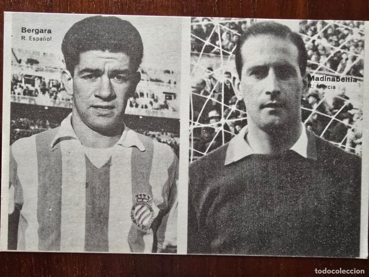 Cromos de f&uacute;tbol: Lamina Doble Cromos Futbol.Vergara.Espa&ntilde;ol.Madinabeitia.Murcia.Graficas Bergas