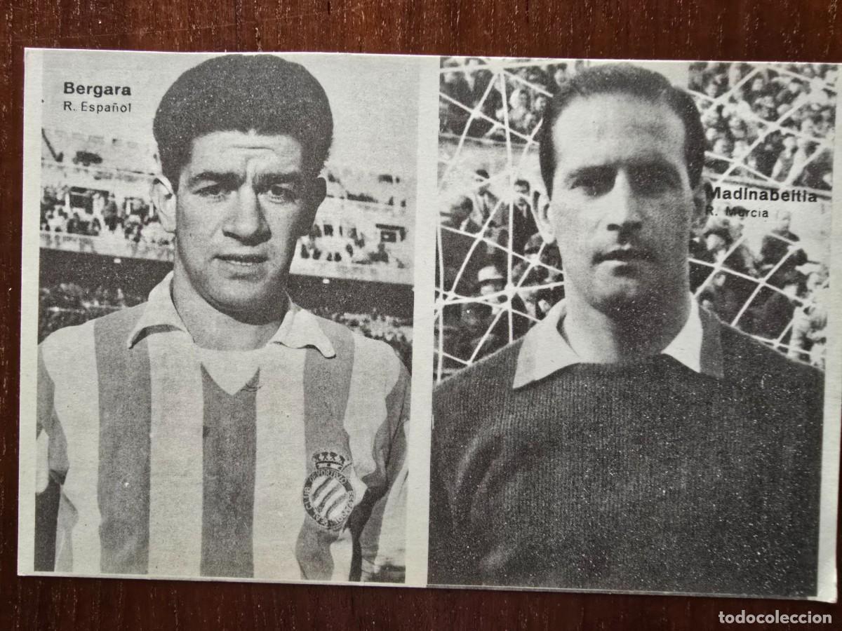 Cromos de f&uacute;tbol: Lamina Doble Cromos Futbol.Vergara.Espa&ntilde;ol.Madinabeitia.Murcia.Graficas Bergas
