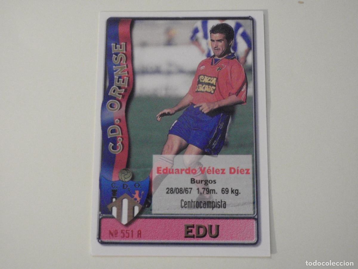 Cromos de f&uacute;tbol: 551A EDU - 551 B. VICTOR (CD Orense) LAS FICHAS DE LA LIGA 1996 1997 MUNDICROMO. 96 97