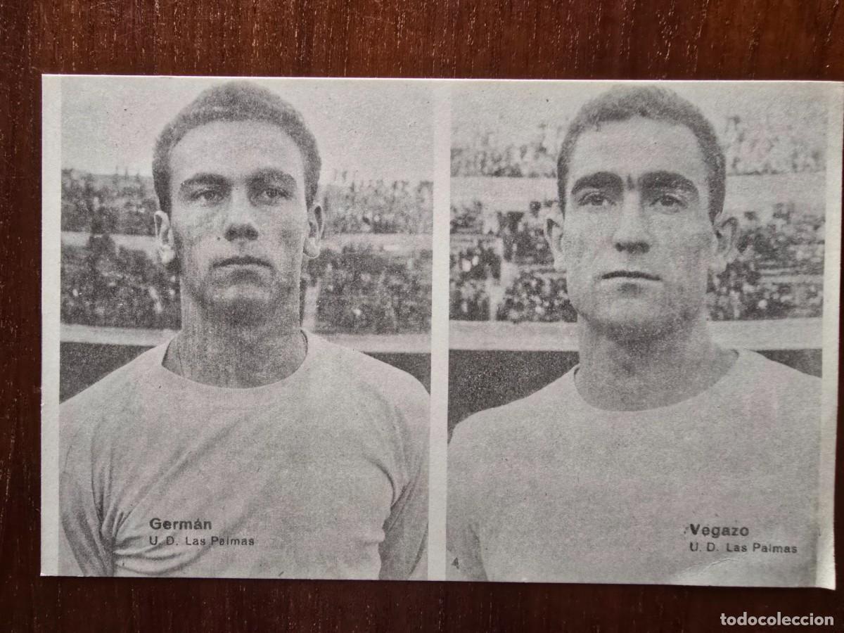 Cromos de f&uacute;tbol: Lamina Doble Cromos Futbol.German.Vegazo.Las Palmas.Graficas Bergas