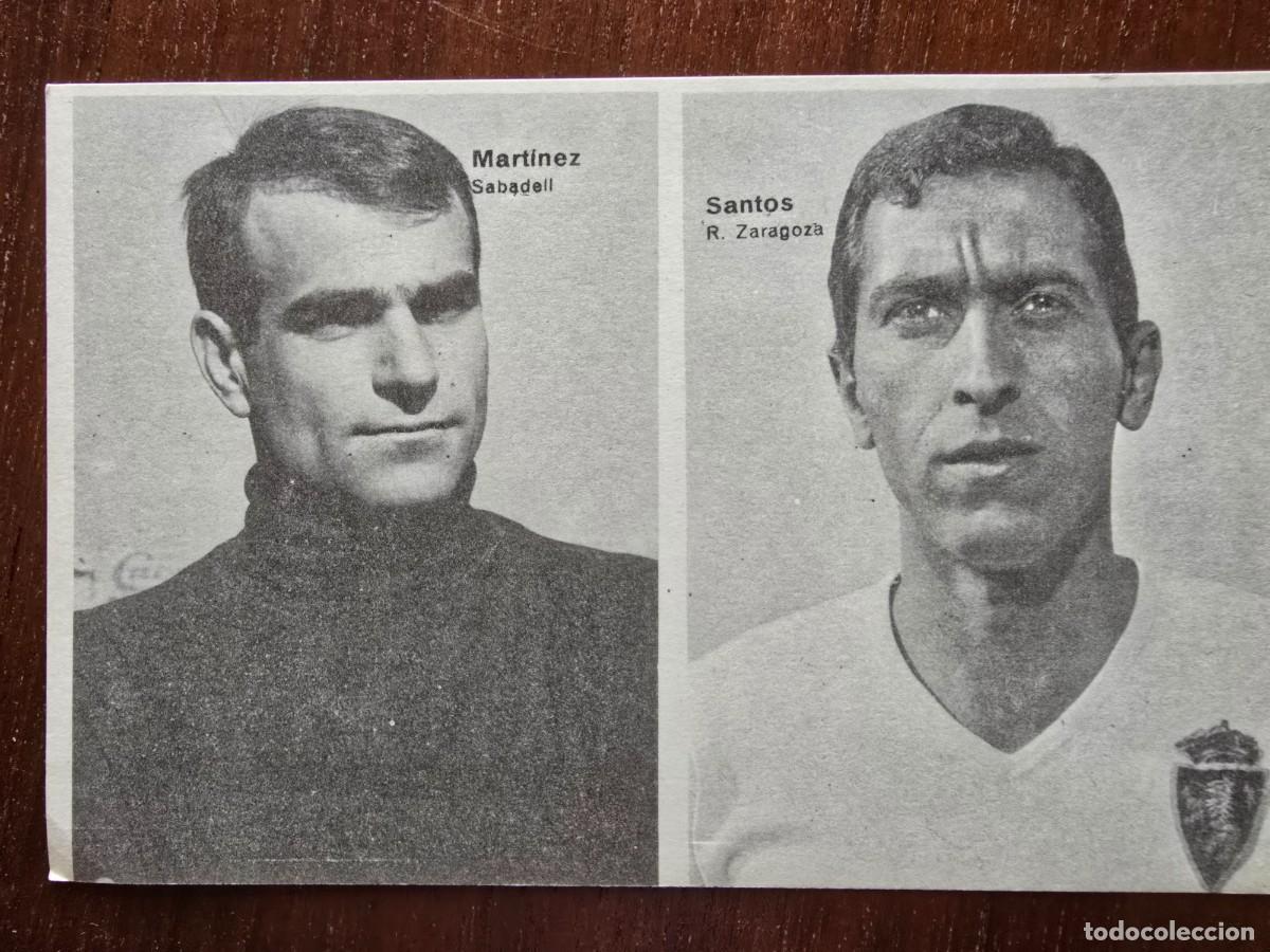 Cromos de f&uacute;tbol: Lamina Doble Cromos Futbol.Martinez.Sabadell.Santos.Zaragoza.Graficas Bergas
