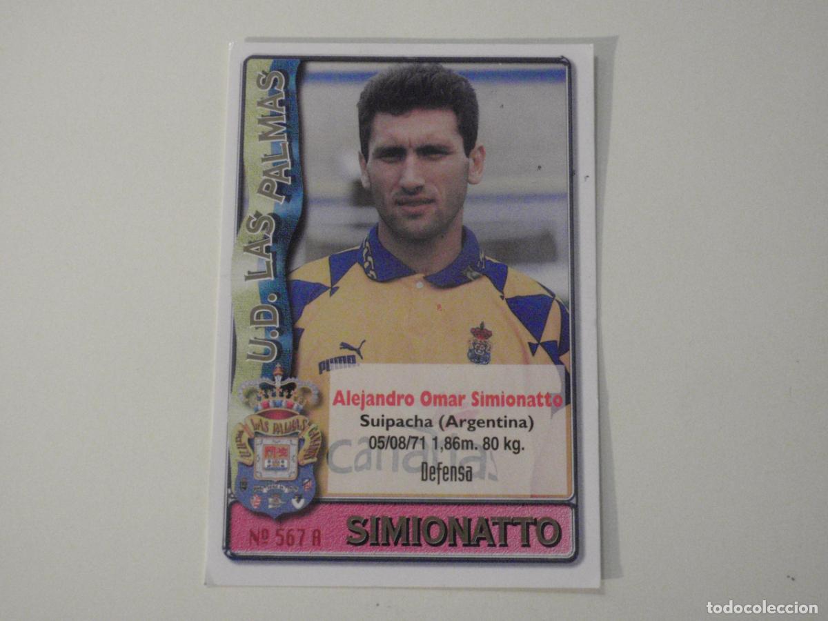 Cromos de f&uacute;tbol: 567A. SIMIONATTO - 567 B. ORLANDO (Las Palmas) LAS FICHAS DE LA LIGA 1996 1997 MUNDICROMO. 96 97