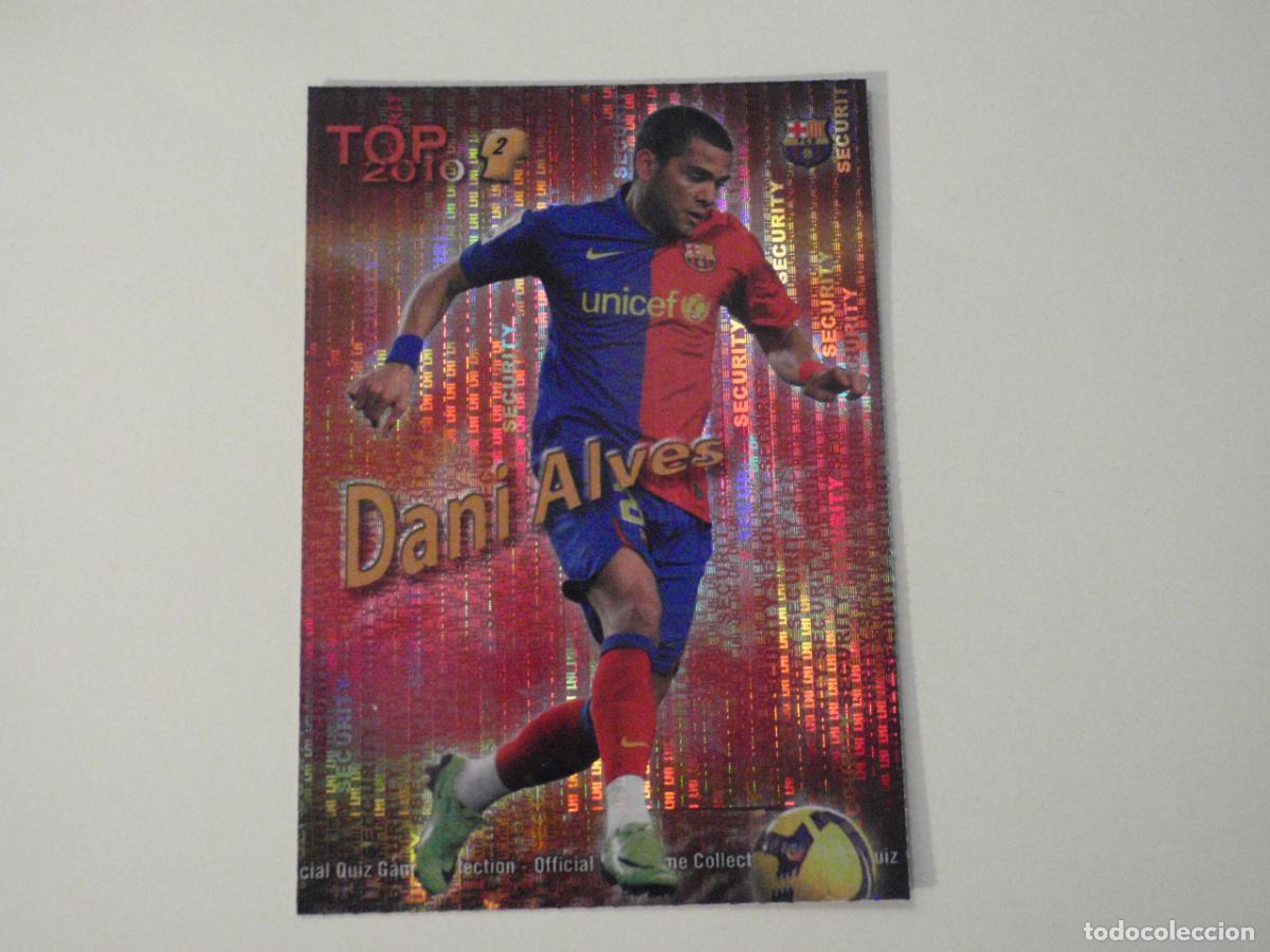 Cromos de f&uacute;tbol: 550 DANI ALVES Barcelona TOP Rojo Security. LAS FICHAS DE LA LIGA FUTBOL 2009 2010 MUNDICROMO 09 10