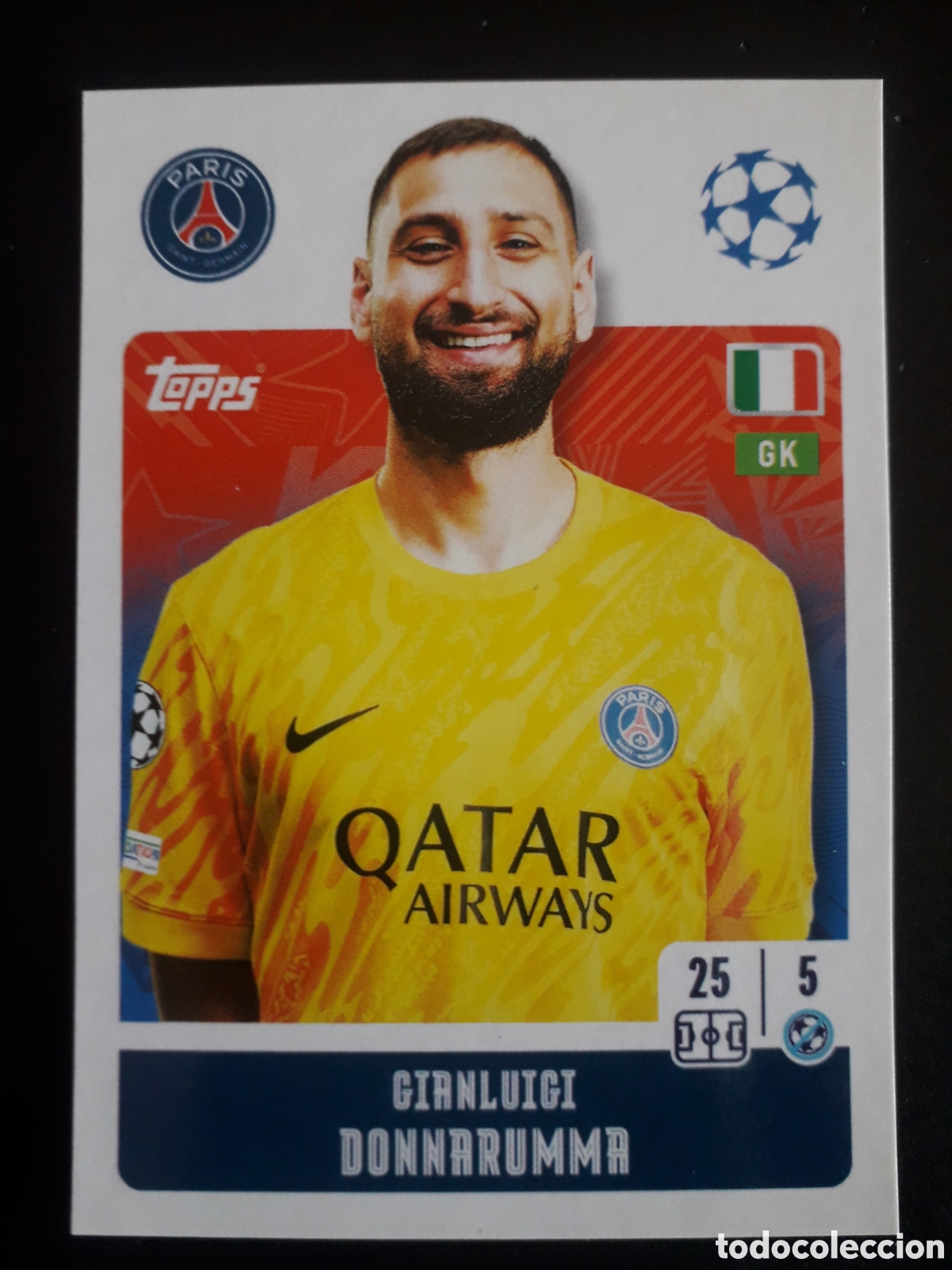 Cromos de f&uacute;tbol: DONNARUMMA PAR&Iacute;S SAINT GERMAIN N&deg; 285 UEFA CHAMPIONS LEAGUE TOPPS 24 25 2024 2025 PEDIDO M&Iacute;NIMO 3&euro;