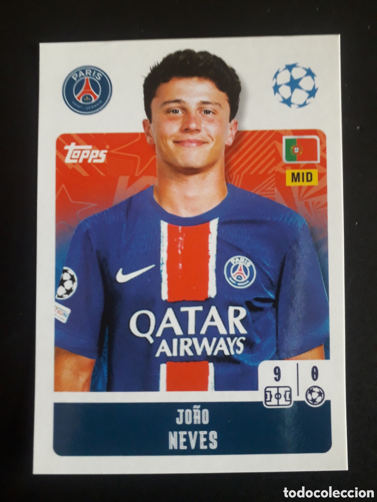 Cromos de f&uacute;tbol: NEVES PAR&Iacute;S SAINT GERMAIN N&deg; 289 UEFA CHAMPIONS LEAGUE SEASON TOPPS 24 25 2024 2025 PEDIDO M&Iacute;NIMO 3&euro;