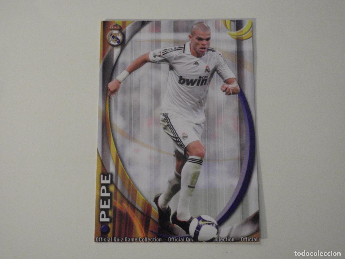 Cromos de f&uacute;tbol: 34 PEPE (Real Madrid) CORREGIDO. TRADING CARD OFFICIAL QUIZ GAME COLLECTION 2010 2011 MUNDICROMO