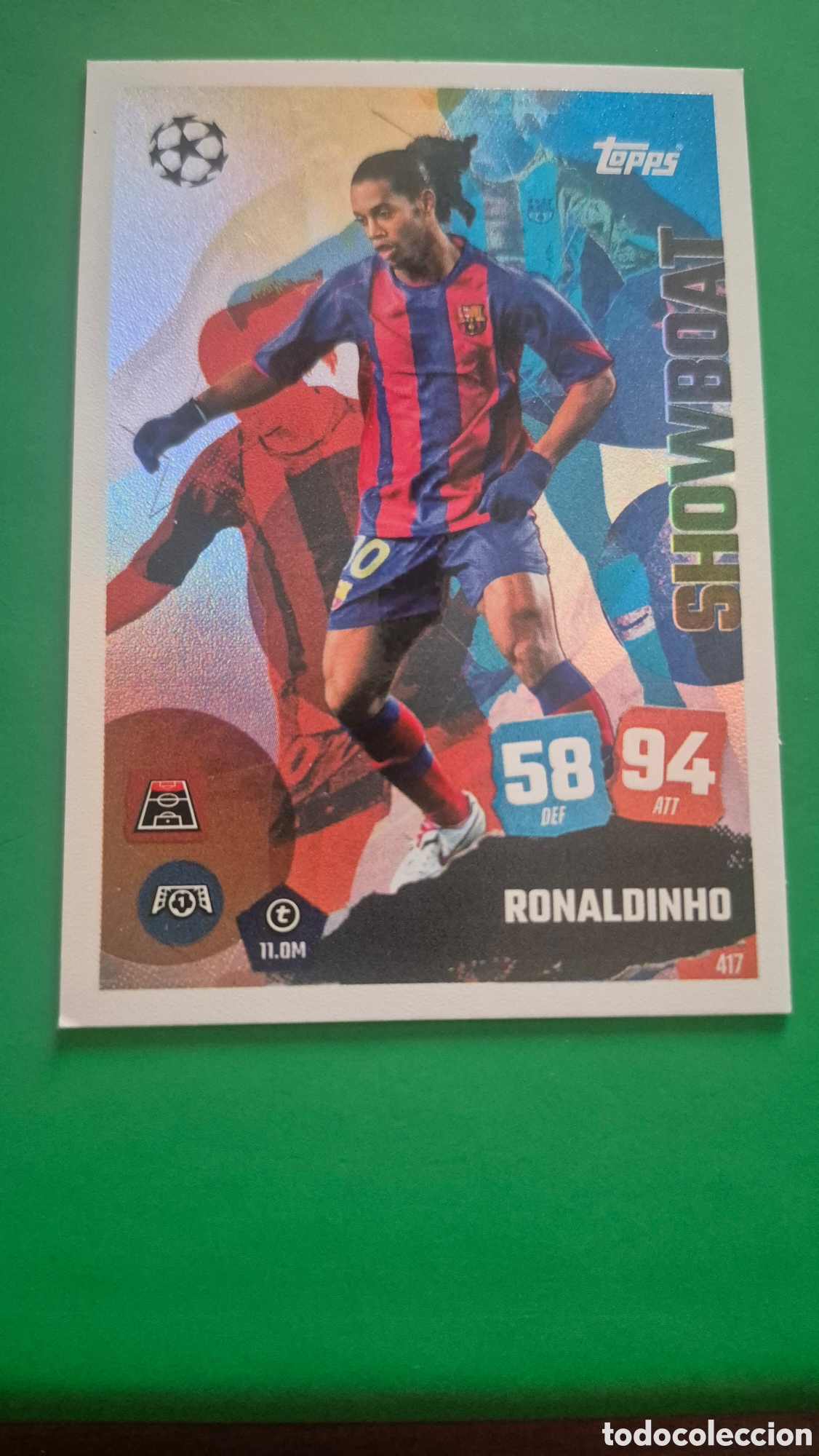 Cromos de f&uacute;tbol: TOPPS MATCH ATTAX 25-26 : 417 RONALDINHO ( BARCELONA ) -- SHOWBOAT --