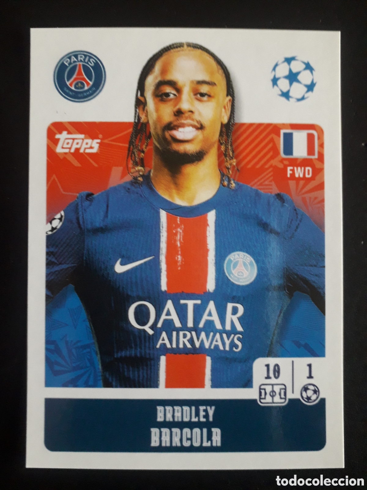 Cromos de f&uacute;tbol: BARCOLA PAR&Iacute;S SAINT GERMAIN N&deg; 294 UEFA CHAMPIONS LEAGUE TOPPS 24 25 2024 2025 PEDIDO M&Iacute;NIMO 3&euro;