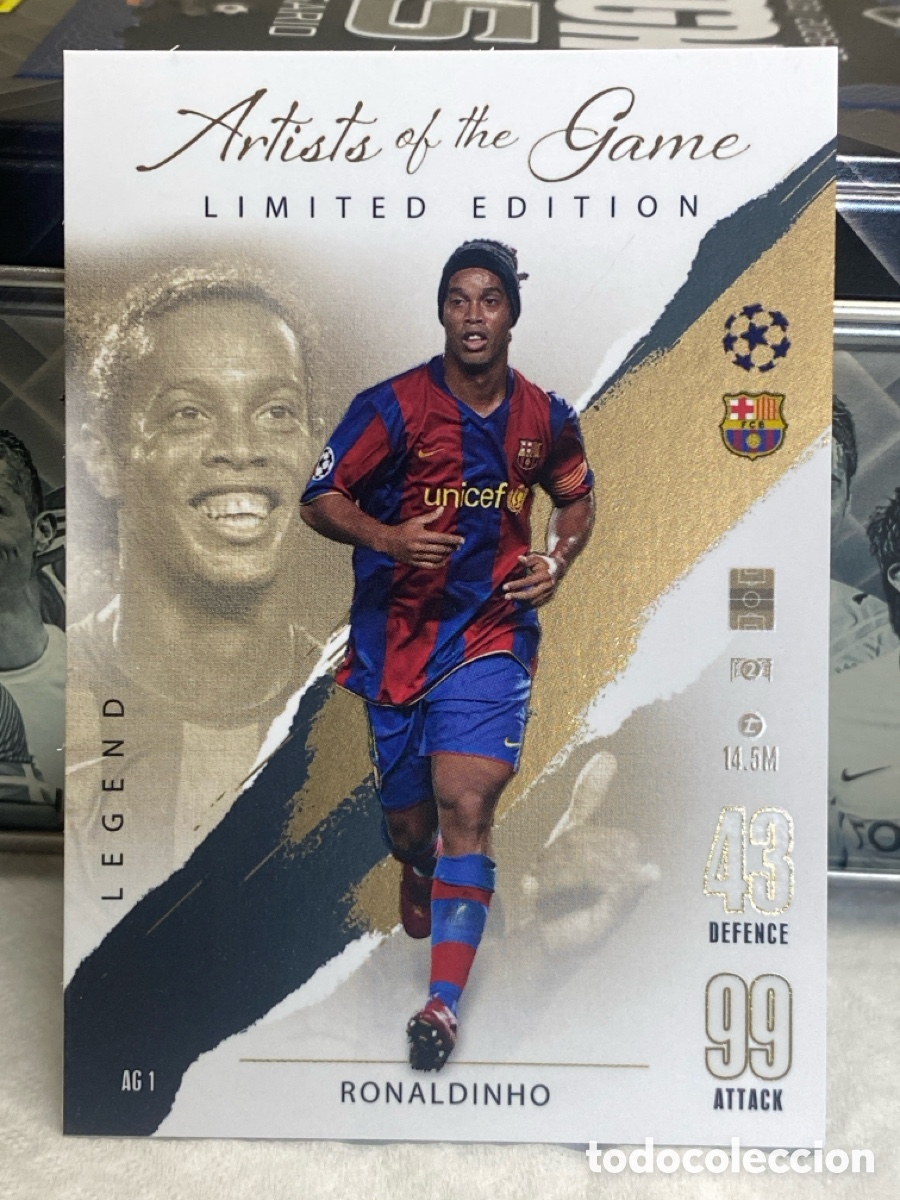Figurine di Calcio: Carta Ronaldinho FC Barcelona Edici&oacute;n limitada Artists of the Game Limited Edition 2023-24 Topps