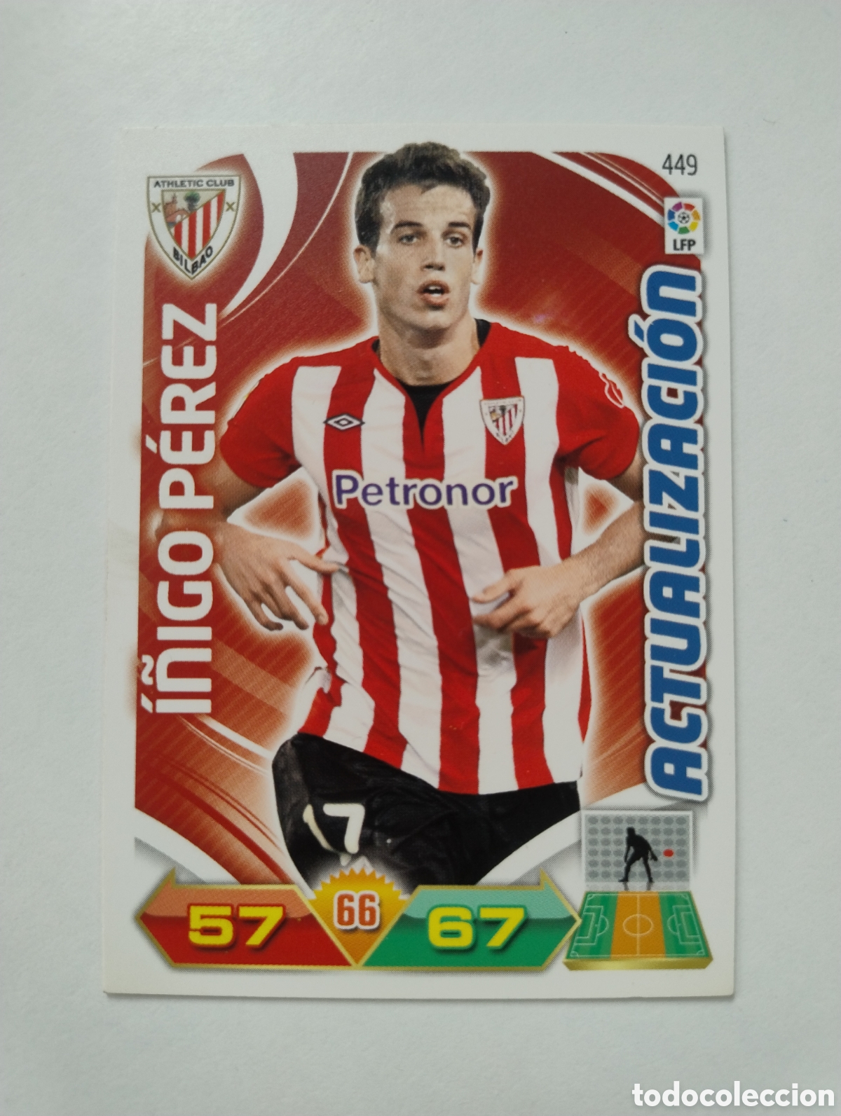 Fu&szlig;ball-Sticker: 449 - &Iacute;&ntilde;igo Perez - Athletic Bilbao - Adrenalyn XL Liga 2011 - 2012 Actualizaci&oacute;n