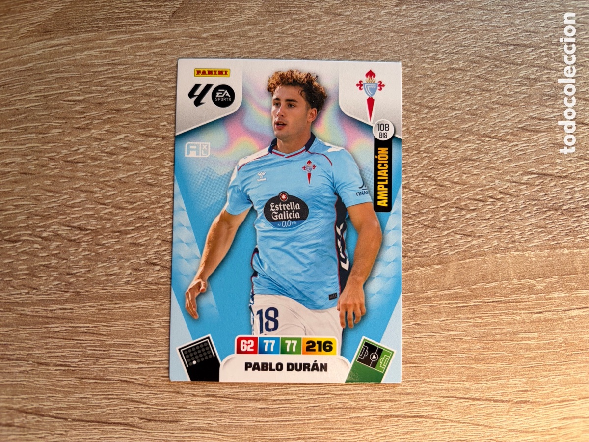Cromos de f&uacute;tbol: 108 BIS PABLO DUR&Aacute;N PANINI ADRENALYN XL LALIGA EA SPORTS 2024-25 AMPLIACI&Oacute;N RC CELTA