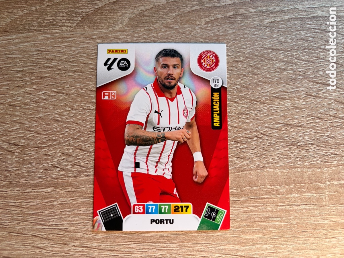 Cromos de f&uacute;tbol: 176 BIS PORTU PANINI ADRENALYN XL LALIGA EA SPORTS 2024-25 AMPLIACI&Oacute;N GIRONA FC