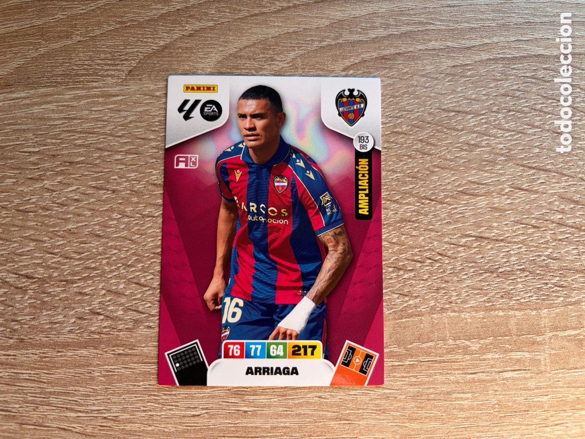 Cromos de f&uacute;tbol: 193 BIS ARRIAGA PANINI ADRENALYN XL LALIGA EA SPORTS 2025 2026 25 26 AMPLIACI&Oacute;N LEVANTE UD