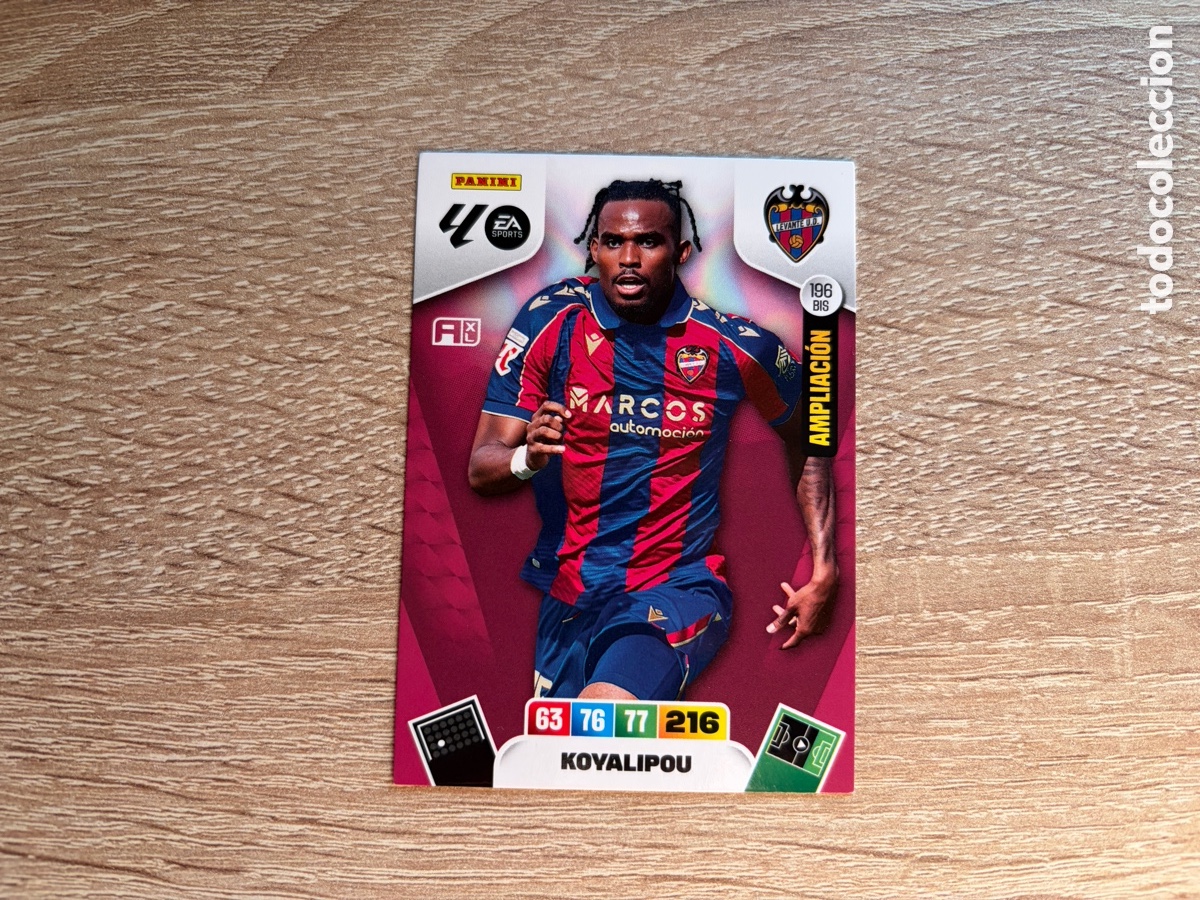 Cromos de f&uacute;tbol: 196 BIS KOVALIPOU PANINI ADRENALYN XL LALIGA EA SPORTS 2025 2026 25 26 AMPLIACI&Oacute;N LEVANTE UD