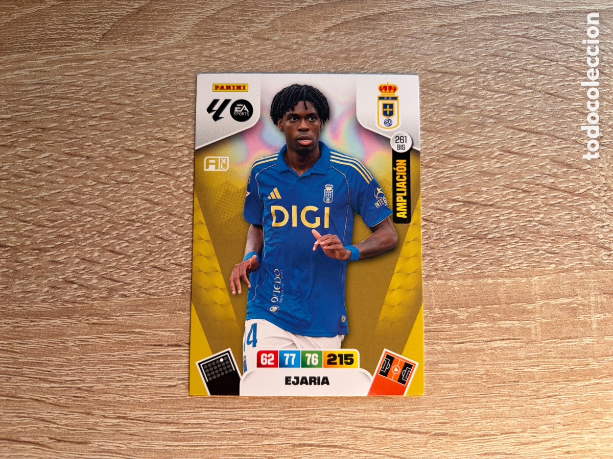 Cromos de f&uacute;tbol: 261 BIS EJARIA PANINI ADRENALYN XL LALIGA EA SPORTS 2025 2026 25 26 AMPLIACI&Oacute;N REAL OVIEDO
