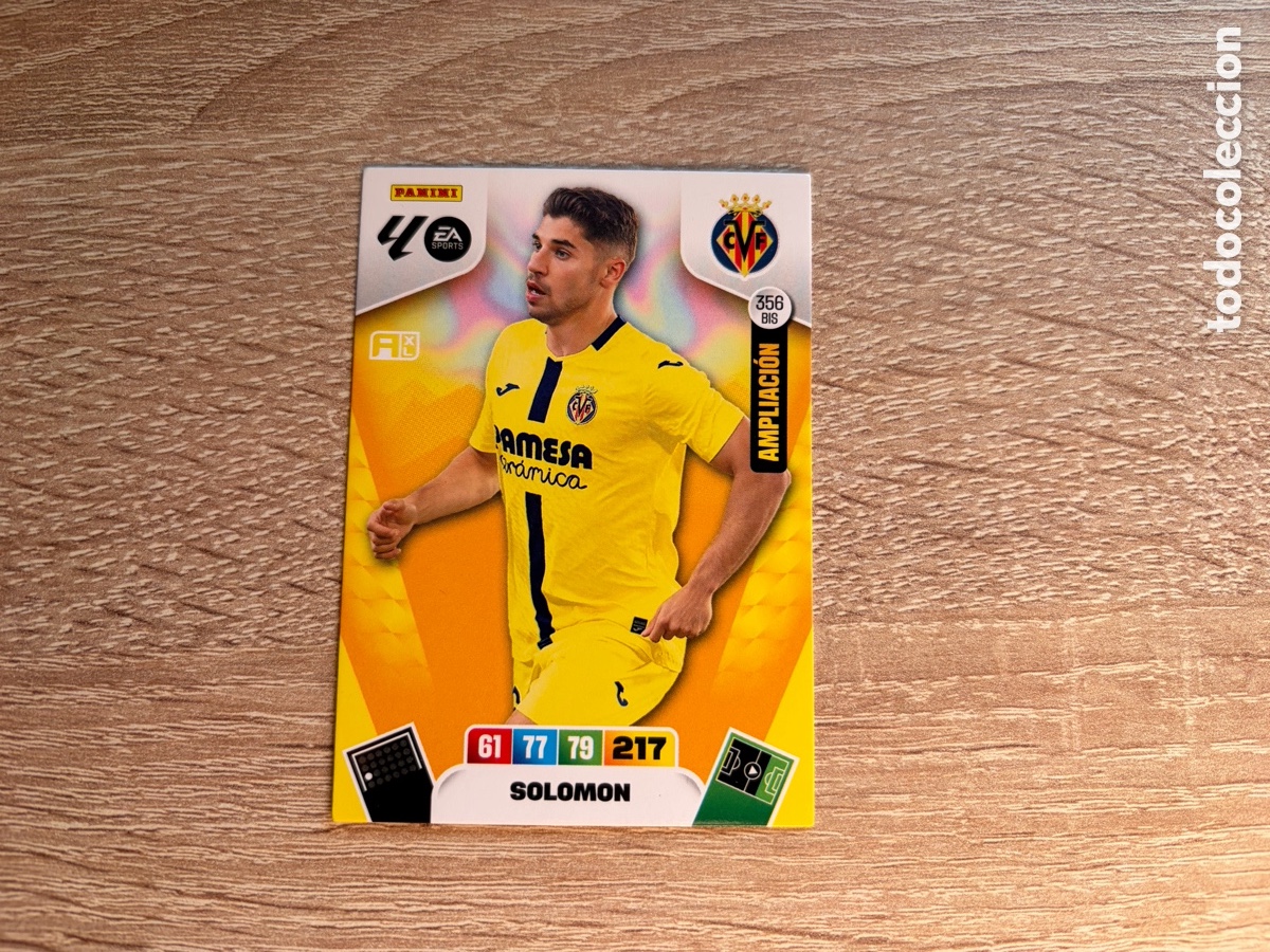 Cromos de f&uacute;tbol: 356 BIS SOLOMON PANINI ADRENALYN XL LALIGA EA SPORTS 2025 2026 25 26 AMPLIACI&Oacute;N VILLARREAL CF