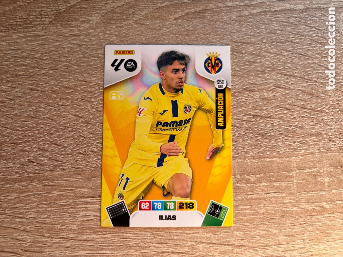 Cromos de f&uacute;tbol: 358 BIS ILIAS PANINI ADRENALYN XL LALIGA EA SPORTS 2025 2026 25 26 AMPLIACI&Oacute;N VILLARREAL CF
