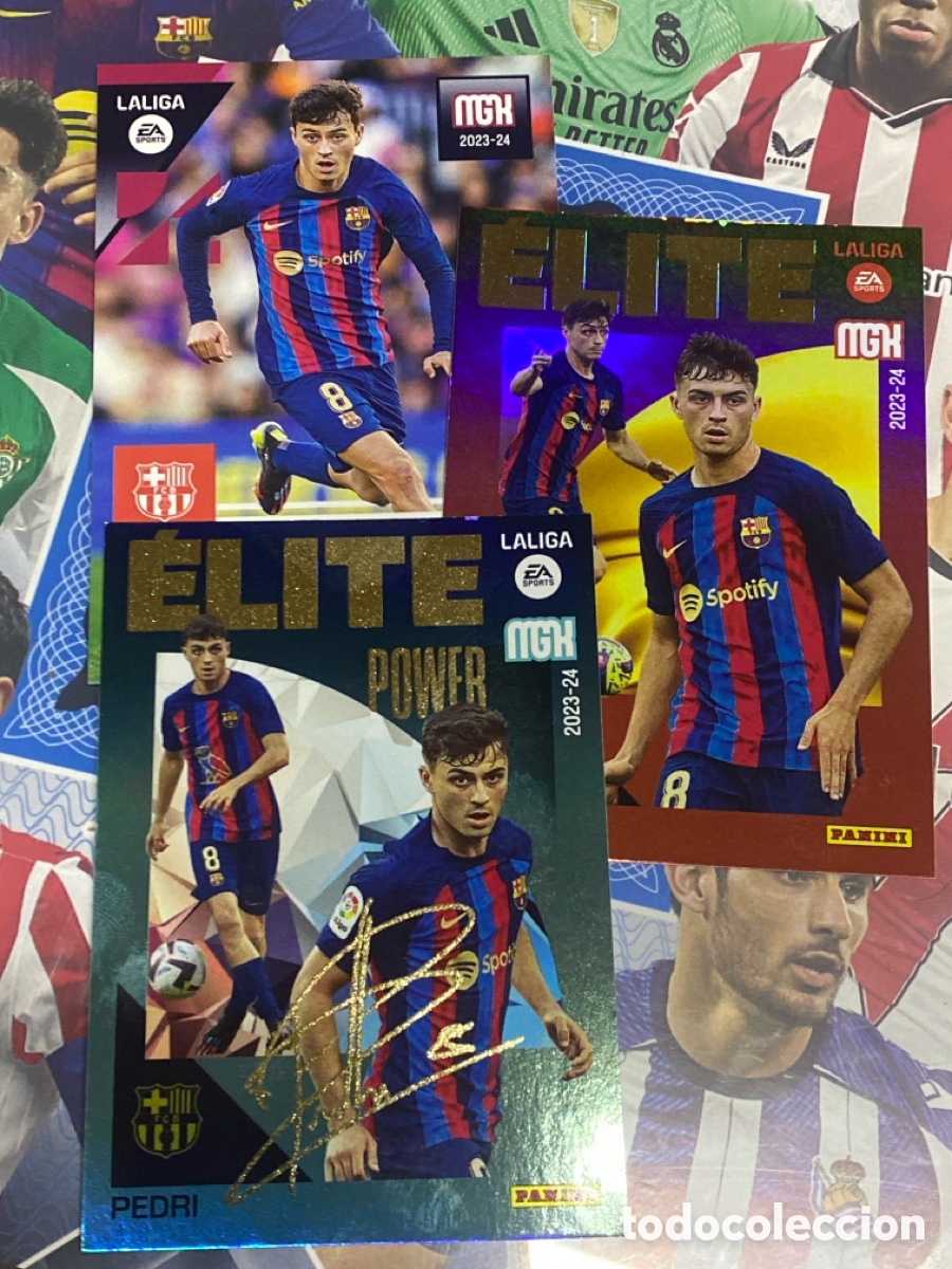 Football Stickers: 3 cartas Pedri Elite MGK Megacracks 2023-24 2023 2024 Panini FC Barcelona