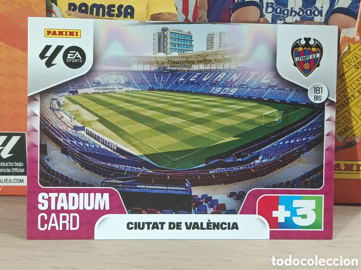 Figurine di Calcio: STADIUM CARD CIUTAT DE VALENCIA ESTADIO LEVANTE N&ordm; 181 BIS LIGA ADRENALYN 25 26 2025 2026 PANINI