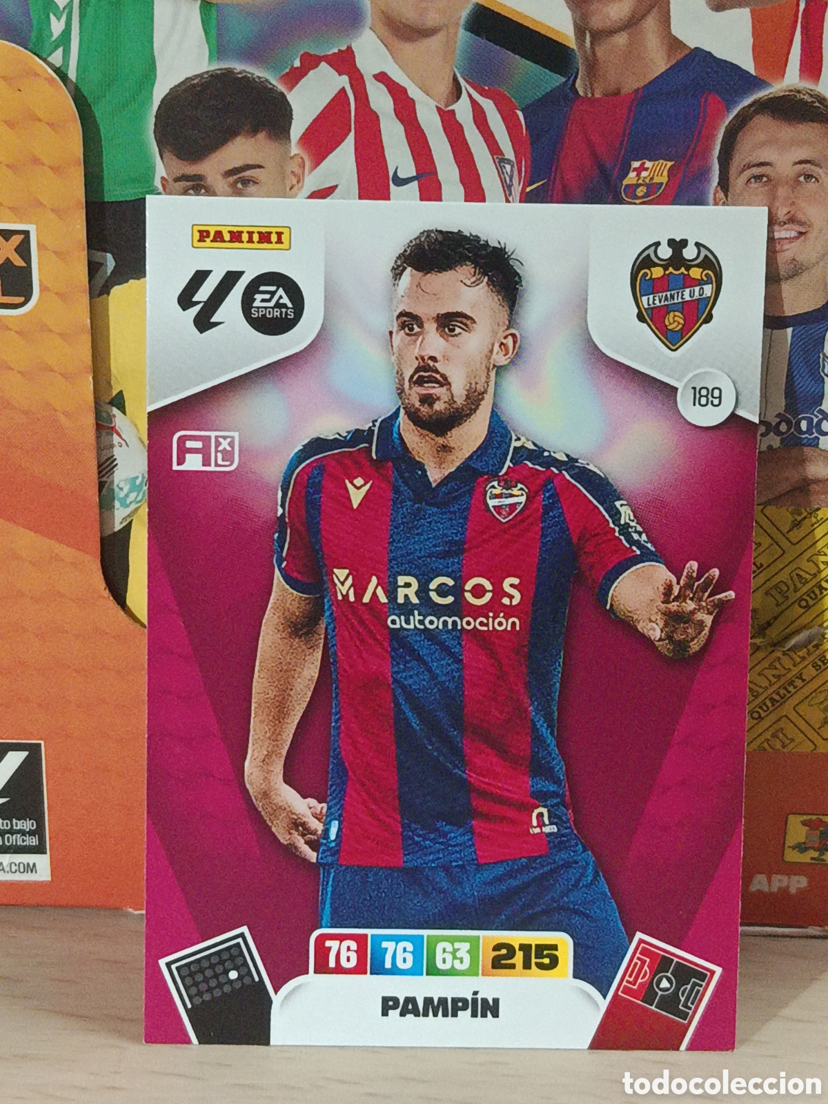 Cromos de f&uacute;tbol: PAMPIN LEVANTE N&ordm; 189 LIGA ADRENALYN 25 26 2025 2026 PANINI