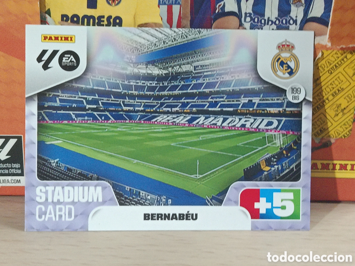 Football Stickers: STADIUM CARD BERNABEU ESTADIO REAL MADRID N&ordm; 199 LIGA ADRENALYN 25 26 2025 2026 PANINI