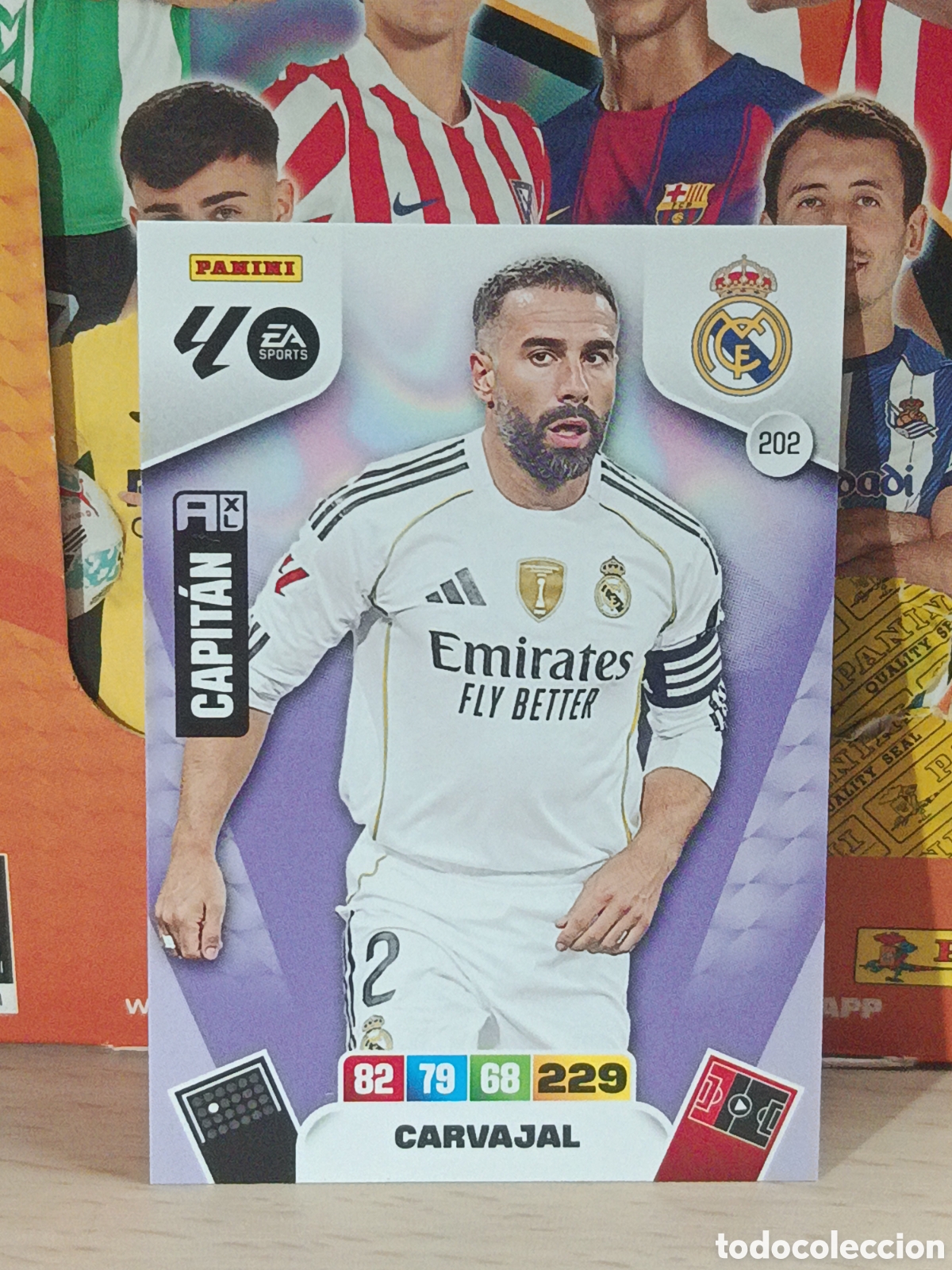 Cartes &agrave; collectionner de Football: CARVAJAL REAL MADRID N&ordm; 202 LIGA ADRENALYN 25 26 2025 2026 PANINI